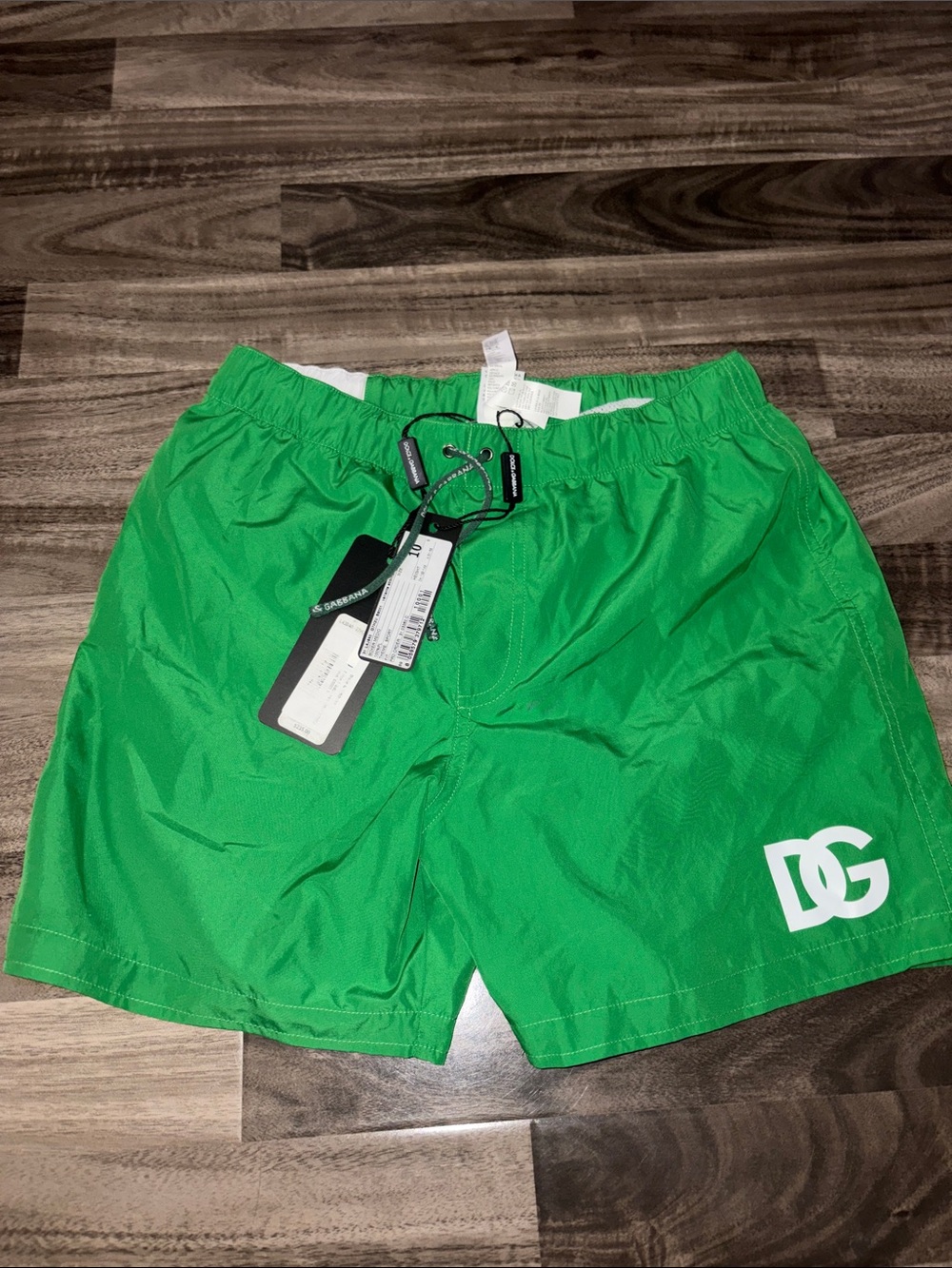 Dolce & Gabbana Bright Green Logo Swim Trunks